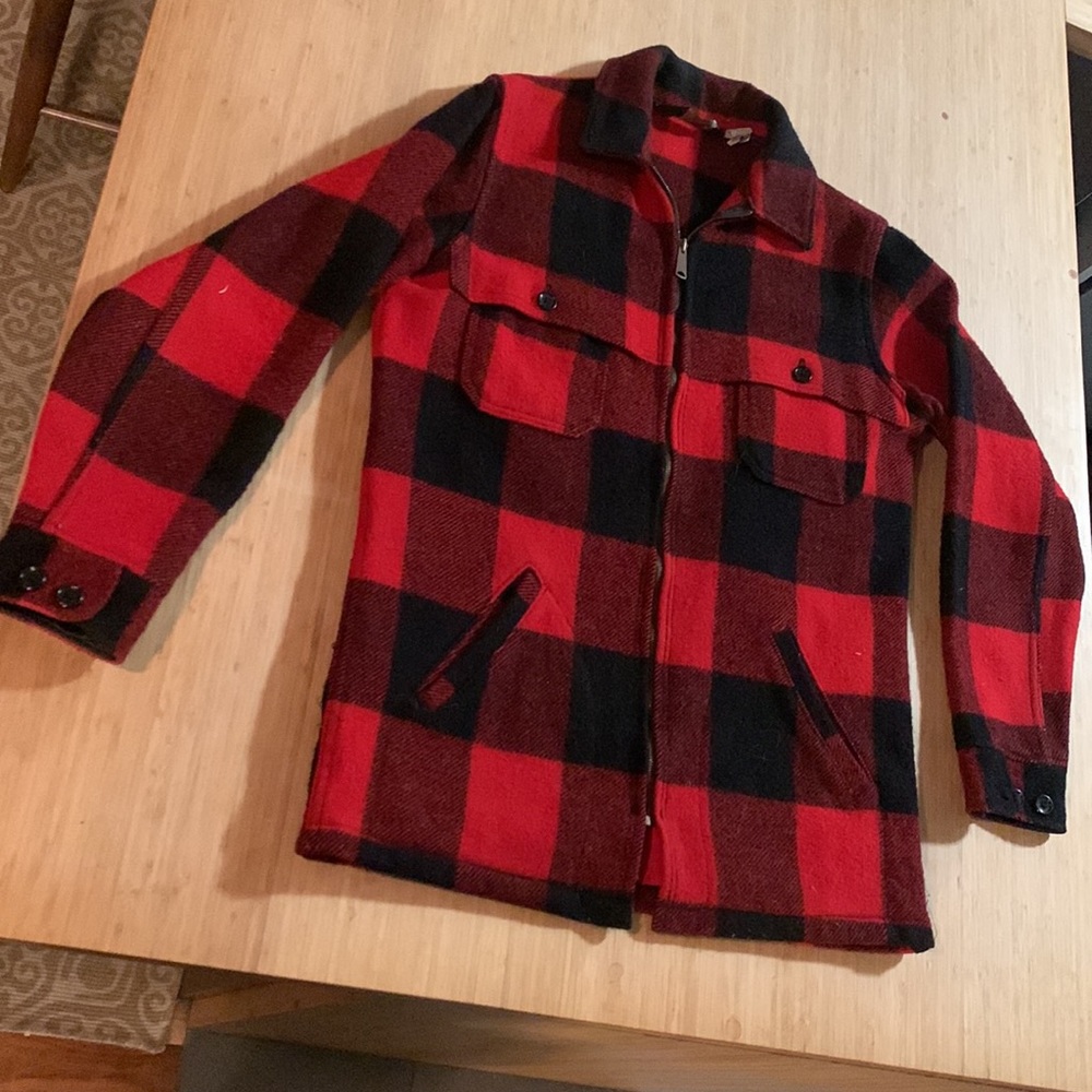 Woolrich Red and Black Plaid Wool Jacket